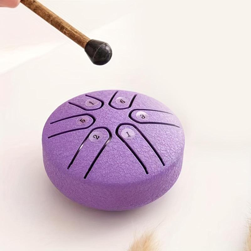 3 Inch 6 Tone Steel Tongue Drum, 1 Set Portable Steel Tongue Drum, Music Instrument For Relieving Stress, Healing & Meditating