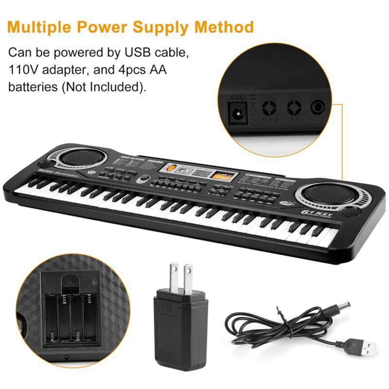 Kids Piano Keyboard 61 Keys - Portable Digital Music Keyboard for Beginners Player