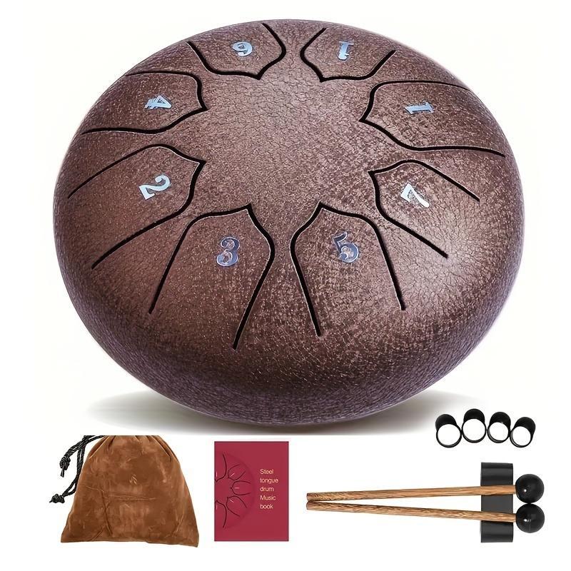 6 Inch 8 Note Steel Tongue Drum, 1 Set Steel Tongue Drum with Storage Bag, Mallet, Mallet Holder & Finger Cover, Percussion Instrument for Camping, Stocking Fillers Gift, Christmas Gift