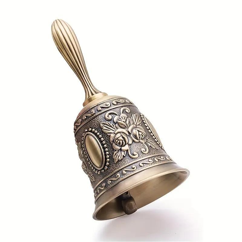 Brass Hand Bell, Traditional Call Bell For Wedding Party, Hand-played Musical Instrument For Kids and Adults