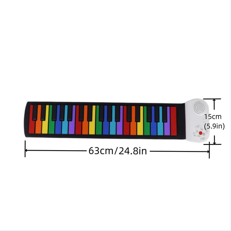 37-key Portable Roll Up Piano Keyboard, Musical Instrument Gift For Kids, Music Teaching & Learning Toys