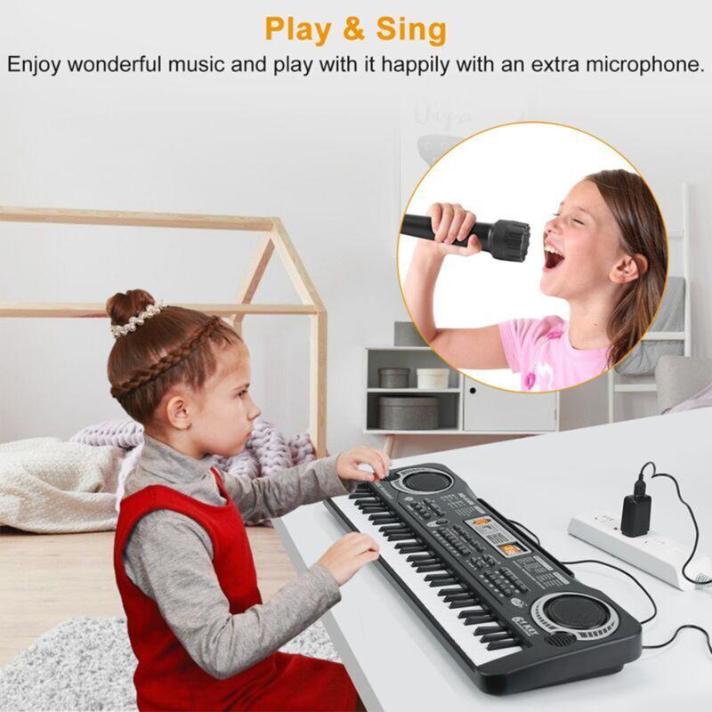 Kids Piano Keyboard 61 Keys - Portable Digital Music Keyboard for Beginners Player