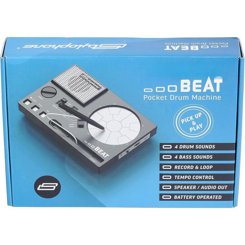 Beat - Compact Stylus Drum Machine | 4 Drum Kits & 4 Bass Sounds | Rhythm Machine Beat Maker | Drum Loop Machine