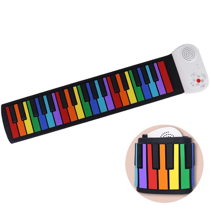 37-key Portable Roll Up Piano Keyboard, Musical Instrument Gift For Kids, Music Teaching & Learning Toys