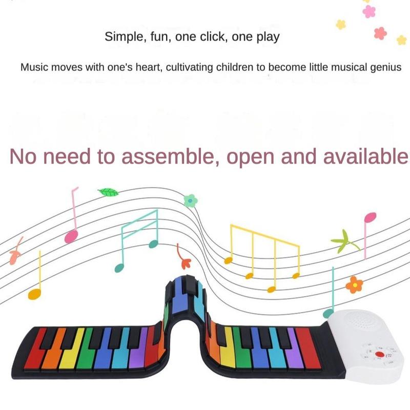 37-key Portable Roll Up Piano Keyboard, Musical Instrument Gift For Kids, Music Teaching & Learning Toys