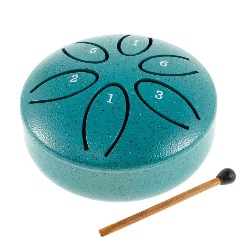 3 Inch 6 Tone Steel Tongue Drum, 1 Set Mini Ethereal Drum with Mallet & Music Book, Musical Instrument for Beginners, Gift for Friends