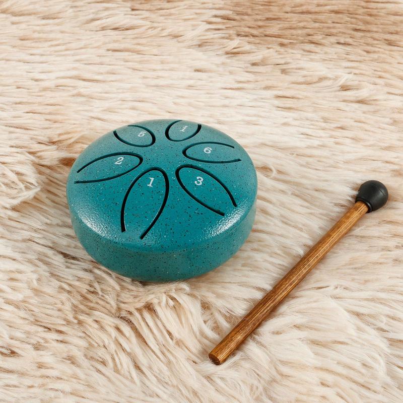 3 Inch 6 Tone Steel Tongue Drum, 1 Set Mini Ethereal Drum with Mallet & Music Book, Musical Instrument for Beginners, Gift for Friends