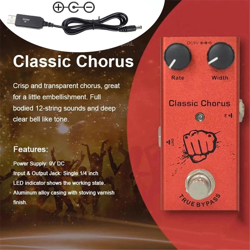 Mini Reverb Guitar Effects Pedal, Portable Chorus Electric Guitar Effect Pedal, Music Effects Pedals for Guitar, Bass, Piano, Electric Guitar, Acoustic Guitar, Music Accessories, Stocking Fillers Gift