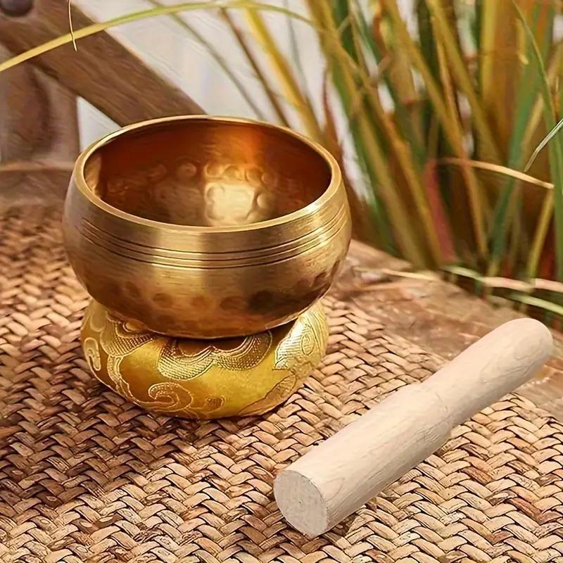 Singing Bowl & Mallet Set, 1 Set Buddhist Music Bowl Base, Singing Bowl Cushion for Meditation, Yoga, Music Lover Gift and Stress Relief