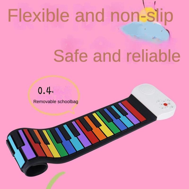 37-key Portable Roll Up Piano Keyboard, Musical Instrument Gift For Kids, Music Teaching & Learning Toys