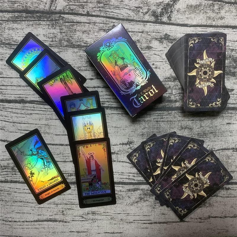 Tarot Cards Set of 78 Surface Laser Cards with English Instructions Book for Beginners (English Edition)