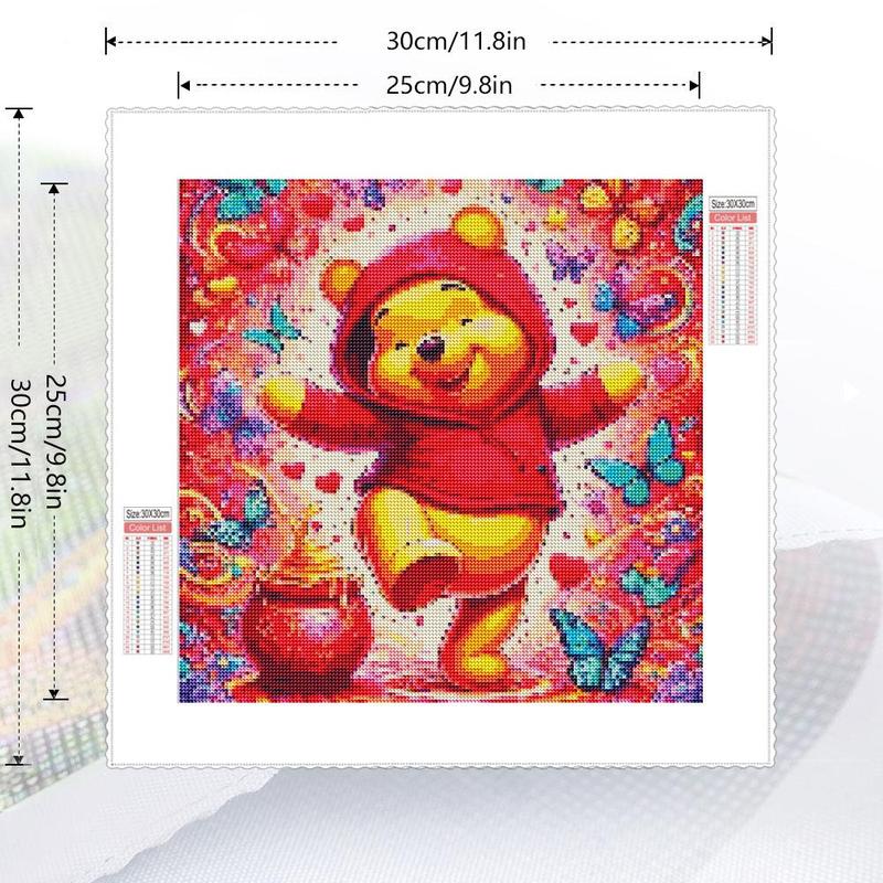 Cartoon Bear Pattern DIY Diamond Arts Colorful Painting Kit without Frame, DIY 5D Diamond Arts Colorful Painting for Home Wall Decor