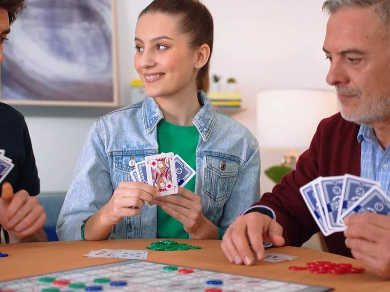 SEQUENCE- Original SEQUENCE Game with Folding Board, Cards and Chips by Jax ( Packaging may Vary ) White, 10.3