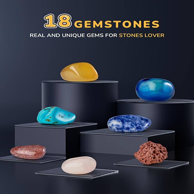 Gemstone Dig Kit, Excavate 18 Gems from The Solar System, Gem Digging Kit for Kids Age 6-8-12, Space Planet Toys STEM Science Kits Christmas Birthday Gift for Boys Girls Halloween Christmas Gift