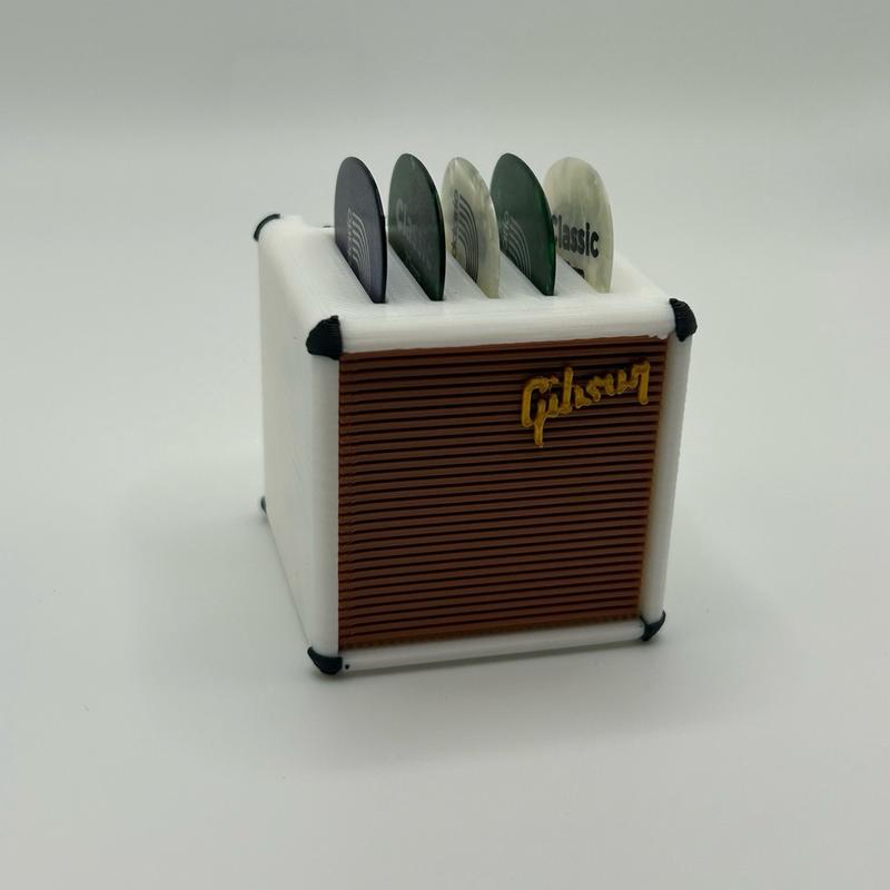 Mini Guitar Amp Pick Holder – 3D Printed, Fits 5 Picks, Perfect Gift for Guitarists!