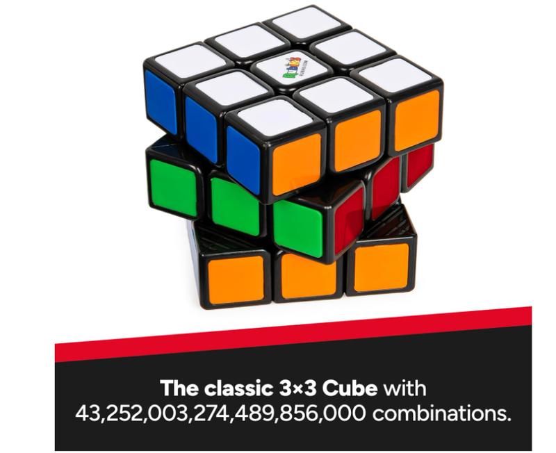 Rubik's Cube, The Original 3x3 Cube 3D Puzzle Fidget Cube Stress Relief Fidget Toy Brain Teasers Travel Games for Adults and Kids Ages 8+