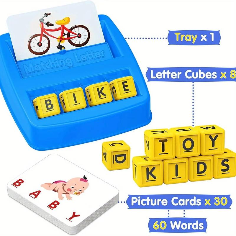 Word Recognition Letter Matching & Learning Game Cards, 1 Set Educational Toy for Kids, See & Spell Learning Toy, Children's Birthday Gift