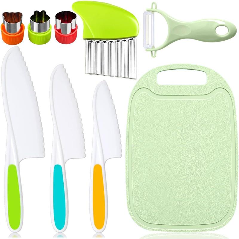 9 Piece Kids Kitchenware Set, Kids Realistic Cooking Kitchenware, Suitable for Boys Girls Toys Gifts