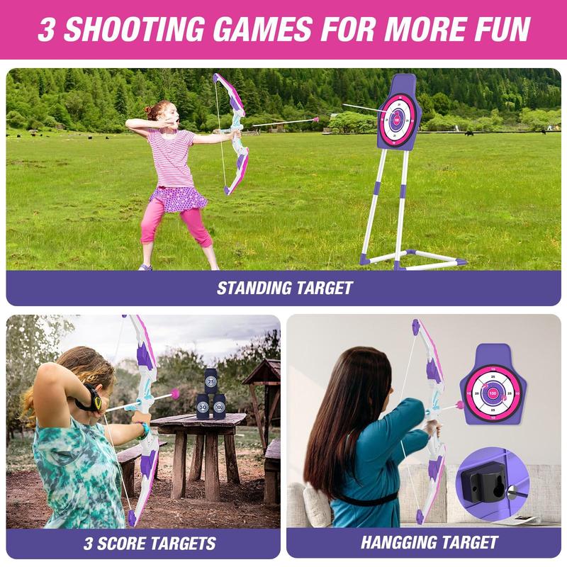 Bow and Arrow Toy with Target, 1 Set Indoor Outdoor Shooting Game Toy, Sports Toy, Birthday Gift