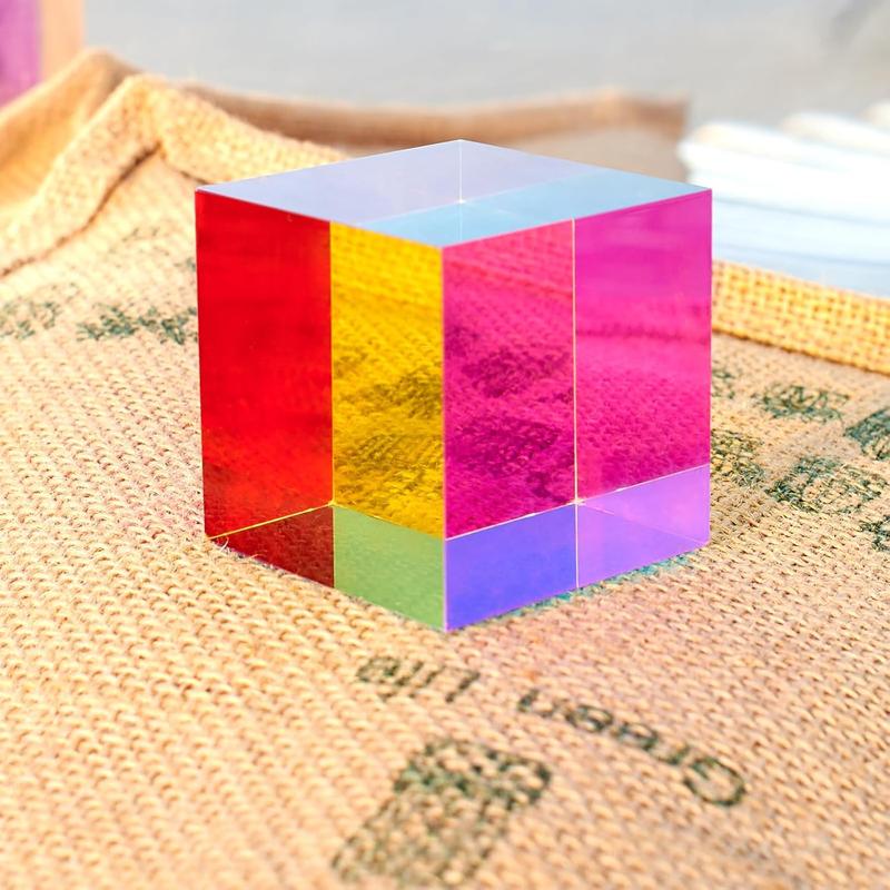 CMY Color Cube, 2.0 inch (50mm) Acrylic Mixing Color Cube Prism for Physics Education Desktop Decoration Scientific Toys,Gifts for Kids