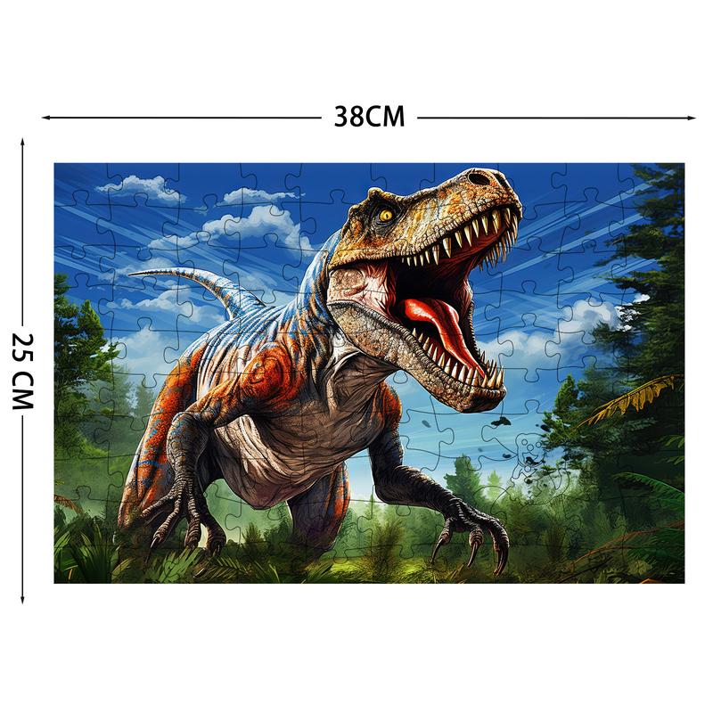 HUADADA 100 pieces of puzzles for adults,toddler puzzles， Tyrannosaurus rex, perfect for home décor holiday holidays, family games, grandparents brainstorming