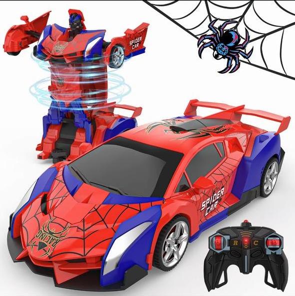 Blue JAY Transformer RC Car is suitable for 4-8 years old children, 2.4GHz remote control car 1:18 ratio transforming robot, one-key transformation 360° rotation, holiday gift Christmas gift birthday gift