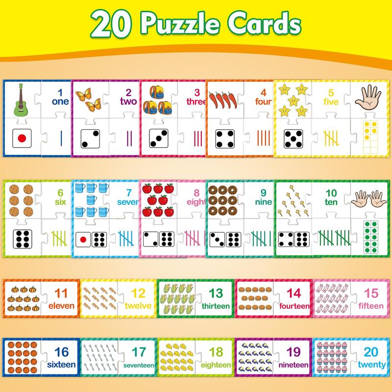 Number Puzzle Cards,Counting Toys,Math Manipulatives,Math Games,Puzzles,Matching Games, Learning Activities,Classroom Must Haves