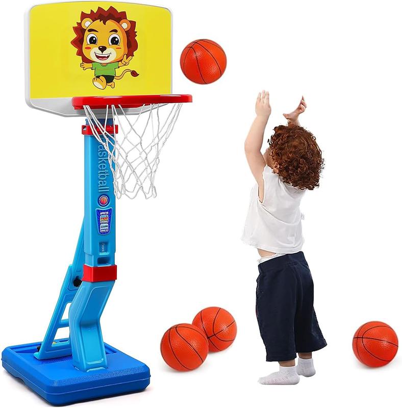 Toddler Mini Basketball Hoop Indoor Outdoor Play Portable Basketball Toy for Boys Girls Height Adjustable Kids Basketball Hoop Goal Poolside Basketball Swimming Pool Basketball