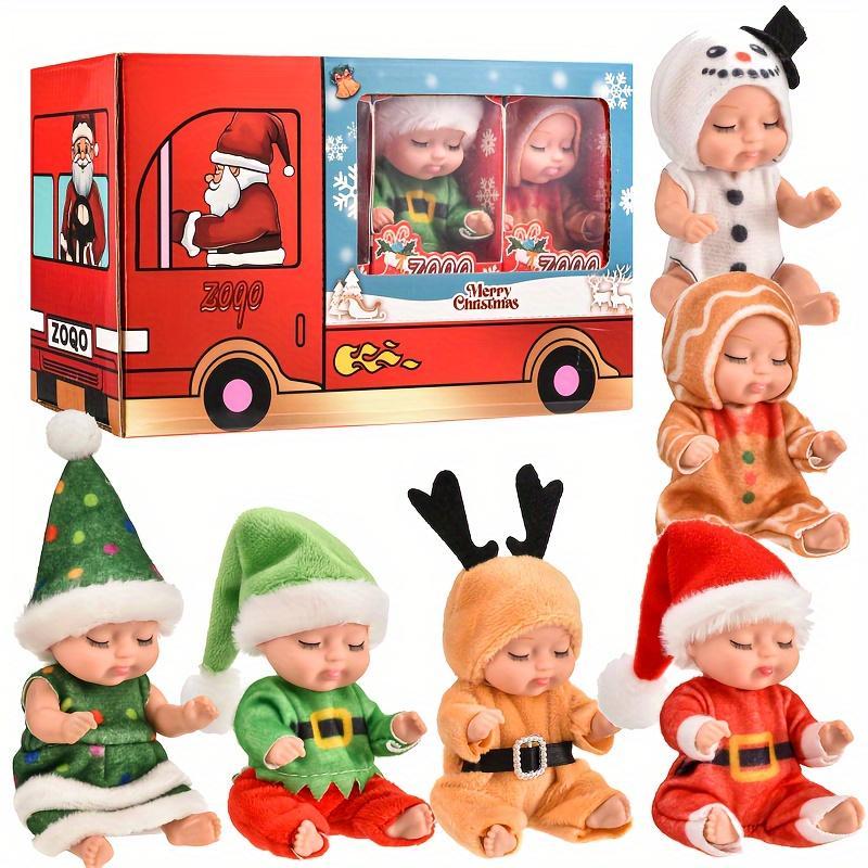 Classic Holiday Style Mini Dolls, 6 Counts box Lifelike Realistic Dolls, Cute Reborn Dolls, Birthday Gift Sets, Best Gifts for Kids