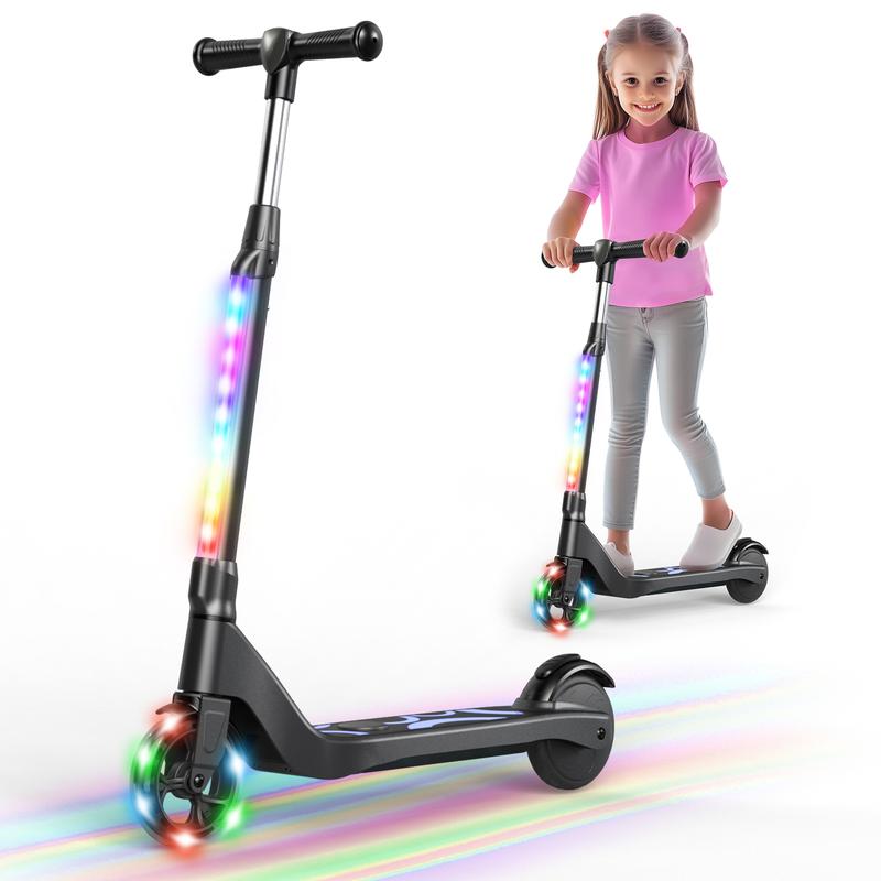 SISIGAD Electric Scooter for Kids Ages 6-12, LED Light-Up Deck, Kids Scooters with 3 Adjustment Levels Handlebar to 36 Inches High,5.3