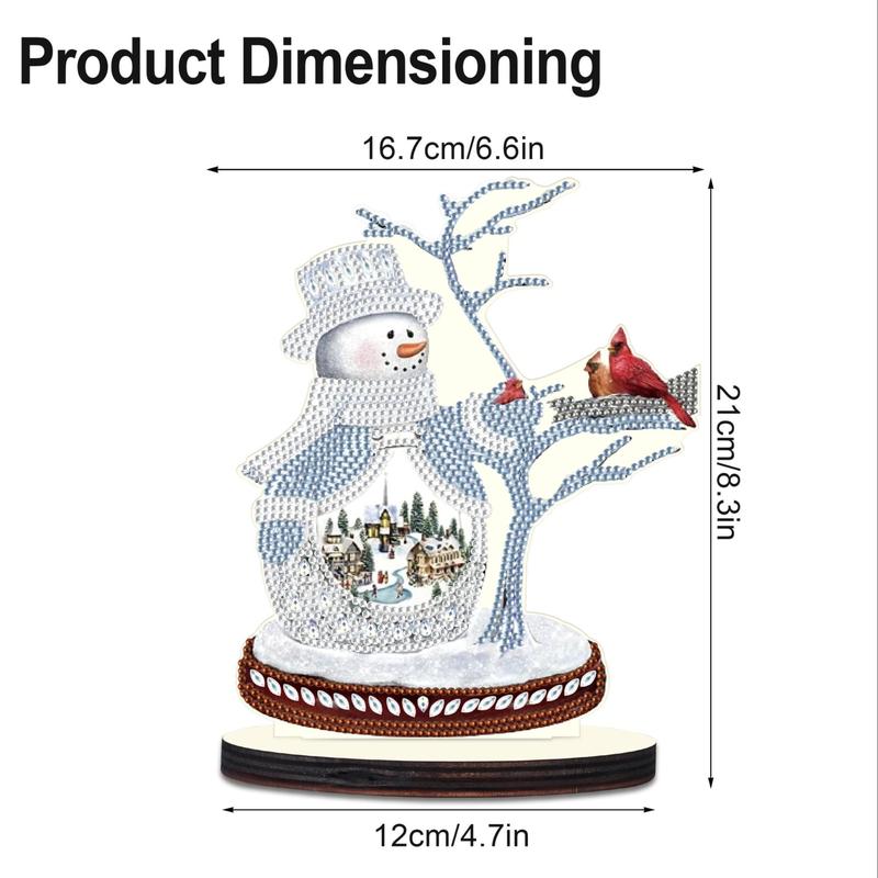 DIY Diamond Painting Kit Without Frame, Tree & Snowman Pattern Decor, DIY Decor Painting For Bedroom Living Room Office