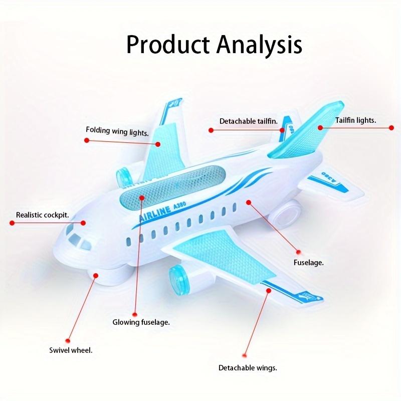 Electric detachable airplane toys with music and light battery-powered boy gifts