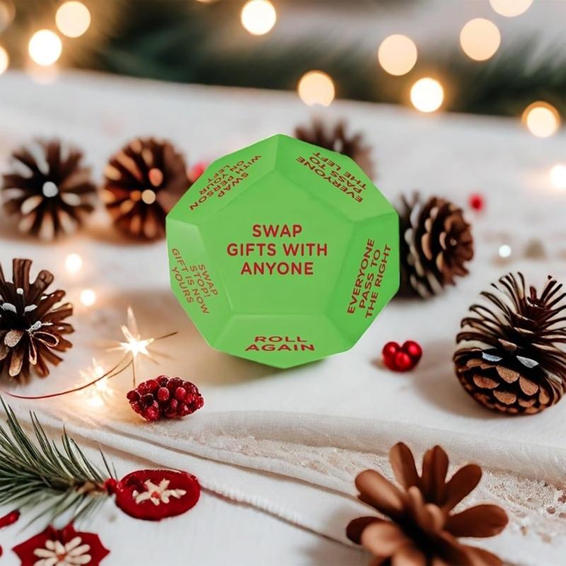 Santa Swap Gift Exchange Dice, 2025 New Santa Swap Gift Exchange Dice, Exchange Dice Game, Christmas Party Gift Exchange Dice Game, 12 Different Sides, Christmas Group Party Game (3 * 3 * 3in)