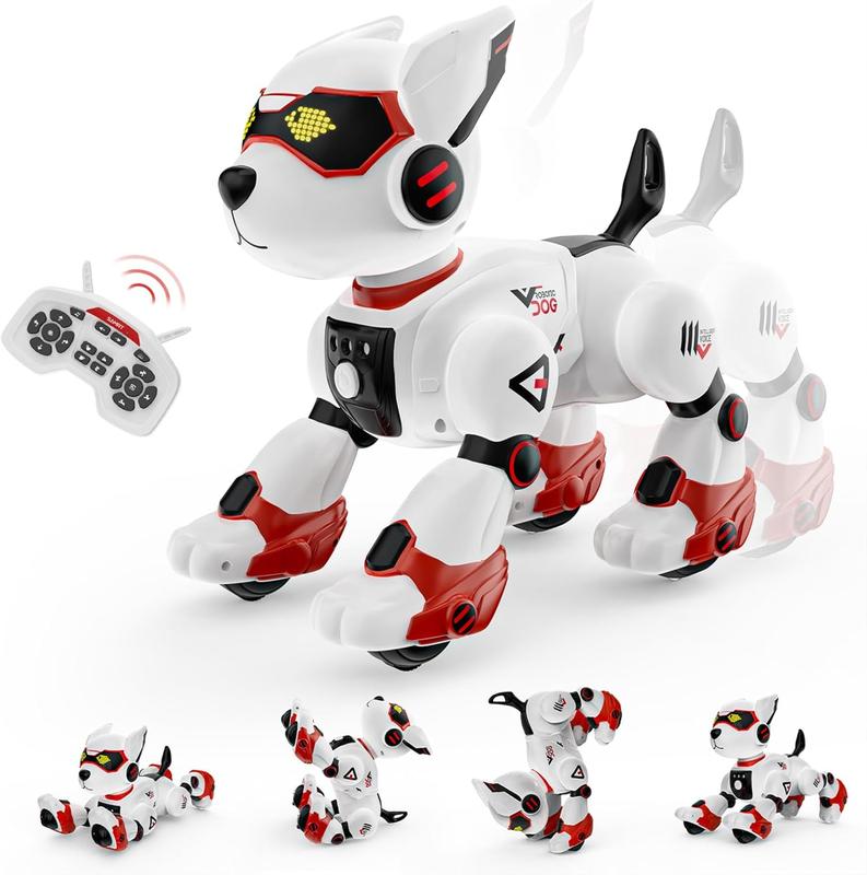 Interactive Remote Control Robot Dog Toy – Smart Programmable Robotic Puppy with Voice Control, Stunt Moves, Music, and Imitation Features