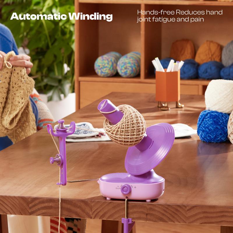 Yarn Winder, Electric Yarn Ball Winder for Crocheting, Automatic Winder Large Capacity 10oz, Dual-Spring Tension Stepless Speed Yarn Cake Winder, Yarn Spinner for Crotchet Lovers