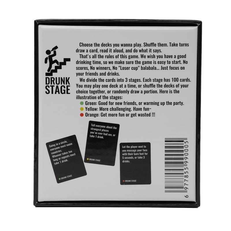 Drunk Stage: The Ultimate Party Drinking Card Game - 300 Cards, 3 Levels of Fun! Perfect for Every Party, Gathering, and Event – Choose Your Level and Make Memories with Friends!