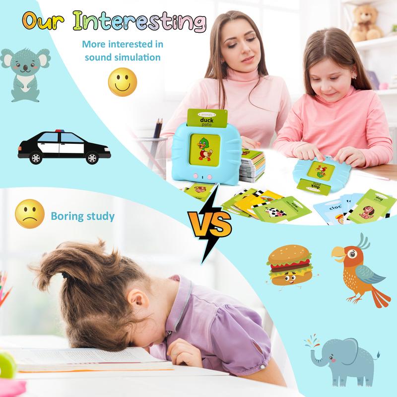 Bilingual English & Spanish Talking Flash Cards FREE TO FLY Toys Gifts: 385 Sight Words Montessori Toys Educational Learning Tools Spanish Learning