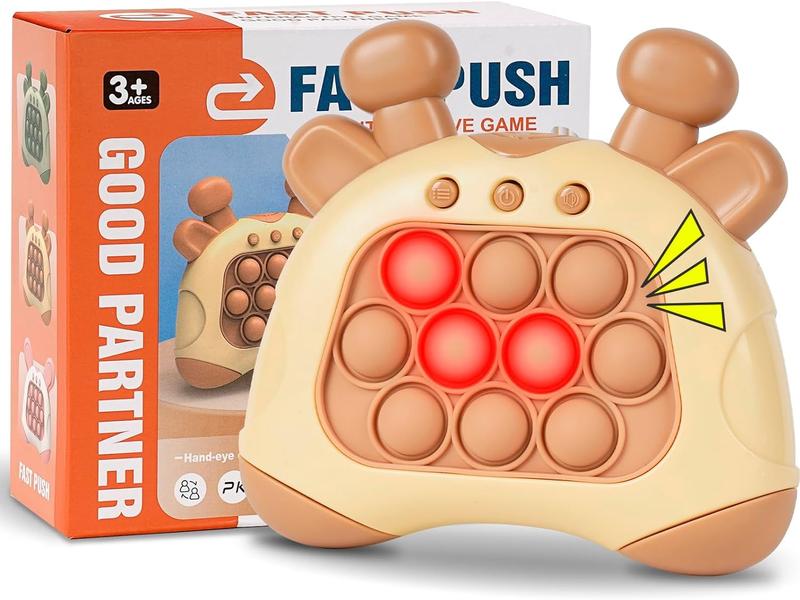 Fawn, Bunny Shape Pop-Up Game, Speed Push Bubble Play Station, Fidget Toys with Music, Stress Relief Toys