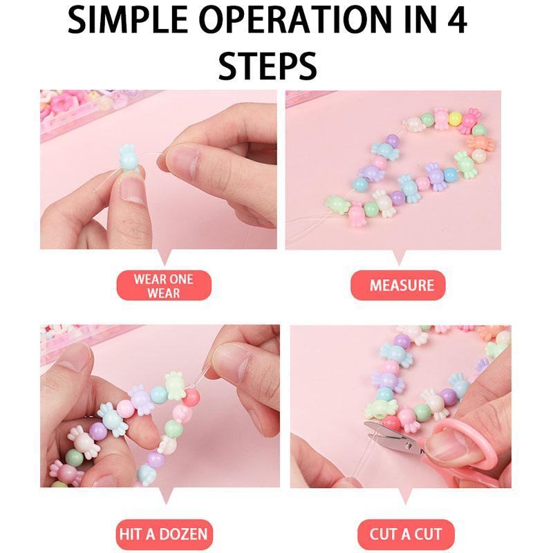 Colorful DIY Beaded Jewelry Making Kit, 1 Set Creative DIY Beaded, Educational Toy For Kids, Christmas Gift