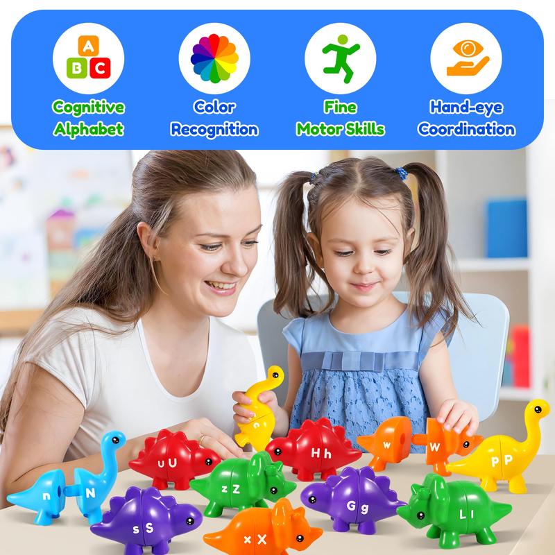 Matching Letter Counting Double-Sided Dinosaur Toy ABC Letter Preschool Education Sensory Classification Education Montessori Children's Toy Set