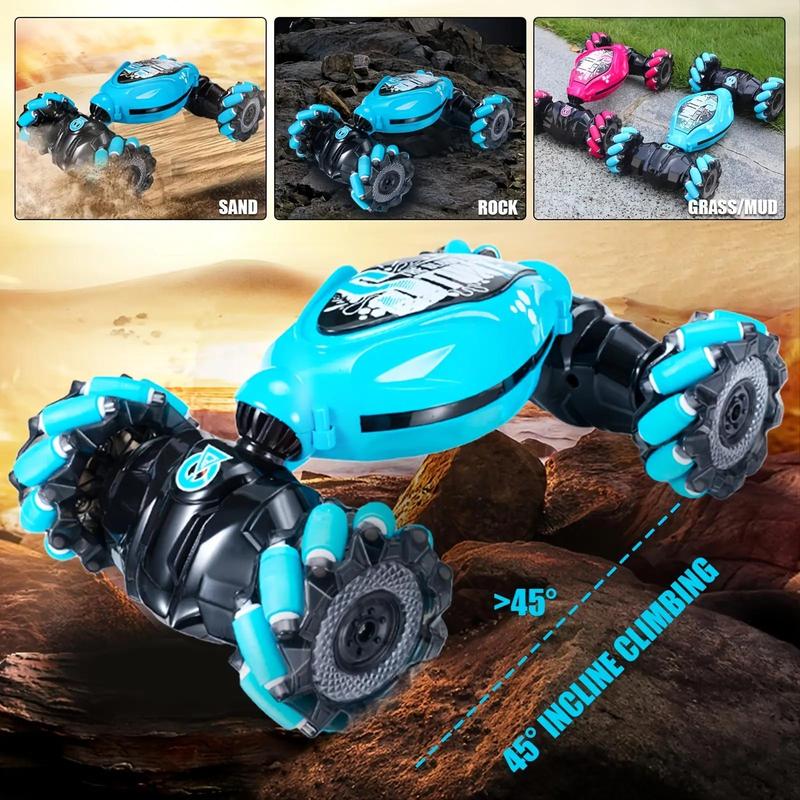 Remote Control Car Toy, 1 Set 4WD 2.4g RC Car, RC 360 Degree Stunt Car With Light & Music, Double Sided Stunt Car, Christmas Gift