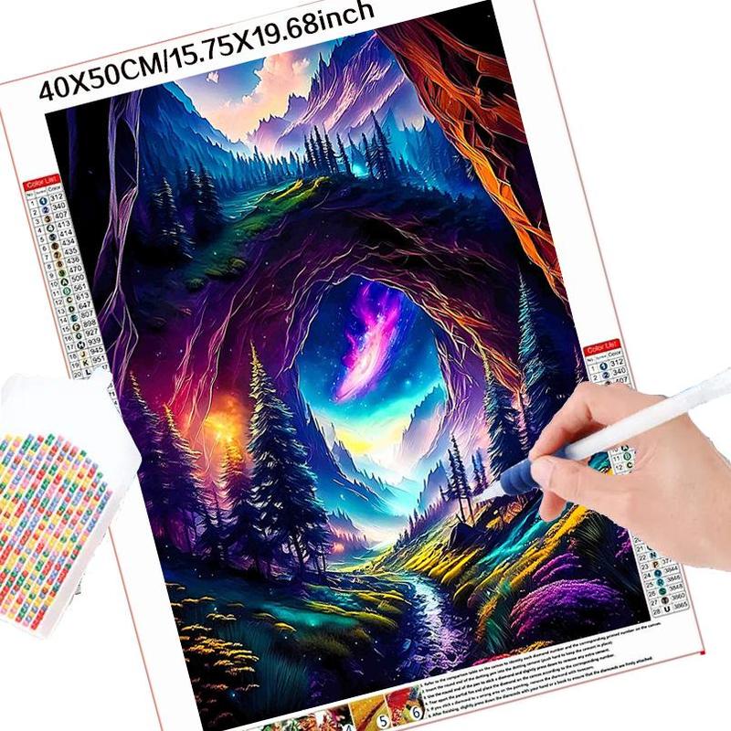 5D DIY Diamond Arts Colorful Painting Kit, Landscape Pattern Diamond Arts Colorful Painting without Frame, DIY Decor Painting for Bedroom