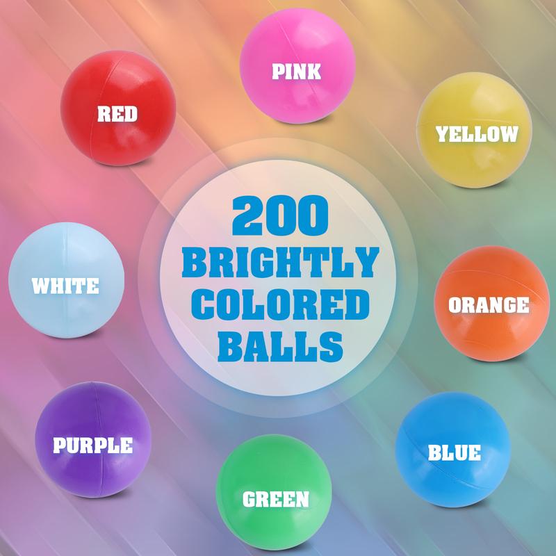 Ball Pit Balls 200 Count,8 Bright Colors 2.2 Inch