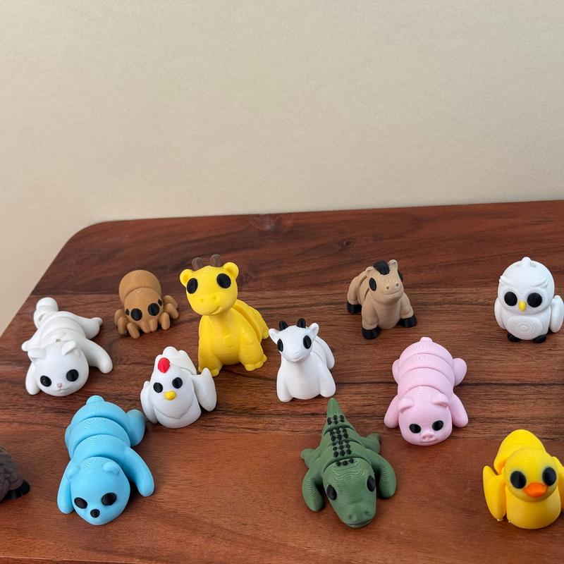 Gifts stocking stuffers Platform Pals cute articulating figures mini animal collectible figurine modern Pocket fidget toy figure print decoration