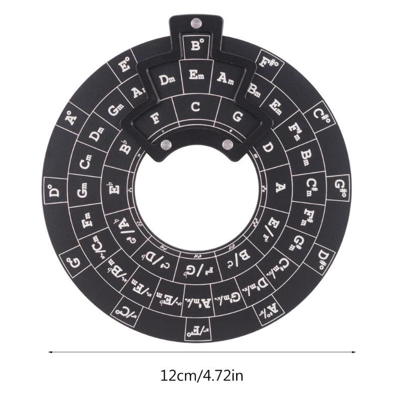Guitar Chord Chart, 1 Set Guitar Chord Wheel with Stand Holder & Storage Bag, Music Theory Learning Tool for Musicians Songwriting