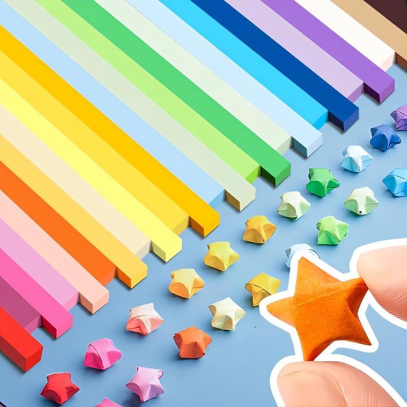 Mixed Color Origami Paper, 540pcs Strip Star Origami Papers, DIY Decorative Craft Paper for Kids & Adults, Creative Office Supplies