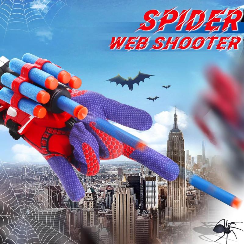 Web Shooters Toy for Kids 2 Pack, Toy for 3 4 5 6 7 8 Year Old Boy, Web Slinger Boy Toys with Spider Glove Launcher, Toys for Boys 4-6, Birthday Gifts for Boys 6-8