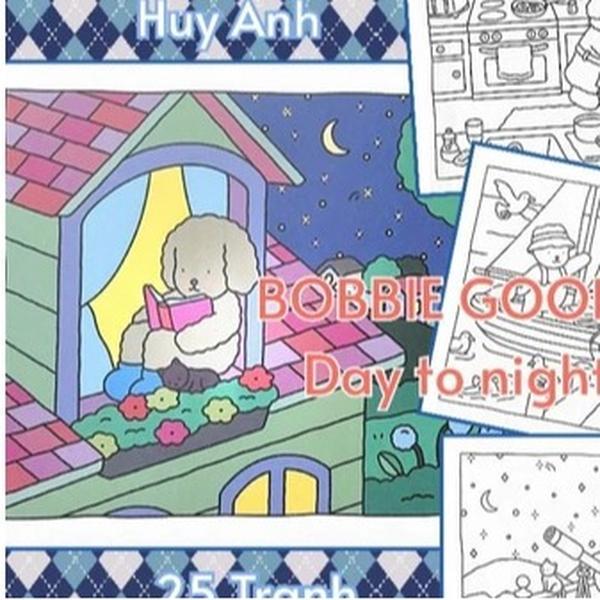 BOBBIE GOODS COLORING PICTURE SET - DAY TO NIGHT - Available in A5 and A4 sizes on super thick paper