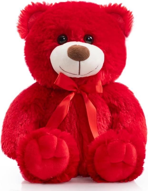 Super Color Teddy Bear Stuffed Animals Plush Toy for Children Girlfriend Family Congratulations Baby Shower Birthday Red 14 inch