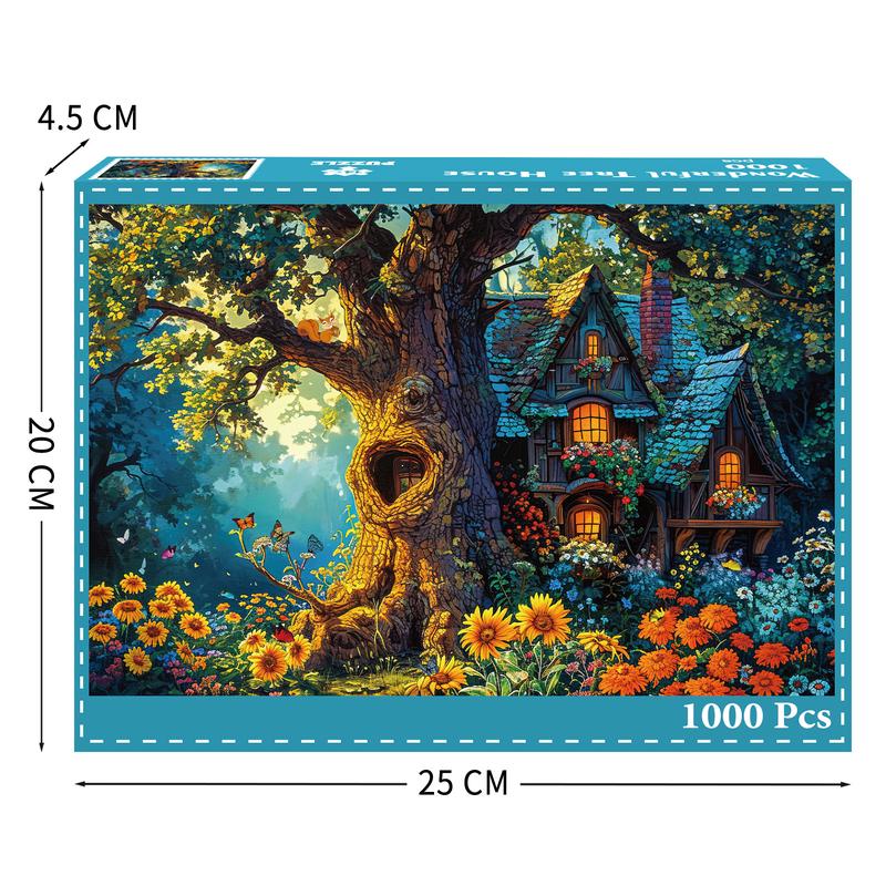 HUADADA 1000 Pieces Puzzles for Adults, Wonderful Tree House, Perfect for Home Decoration Holiday Vacation, Family Games, Grandparents Brainstorming